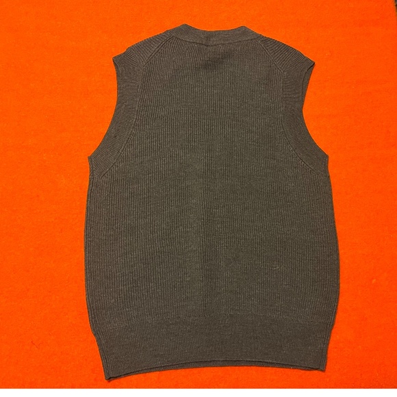 Light brown merino wool V-neck ribbed Grandpa chic vest NWT - Picture 5 of 5